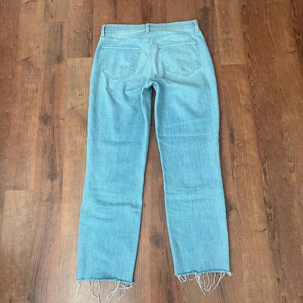 L'Agence Sada High Rise Slim Cropped Denim Jeans Size 25 Light Wash Raw Hem